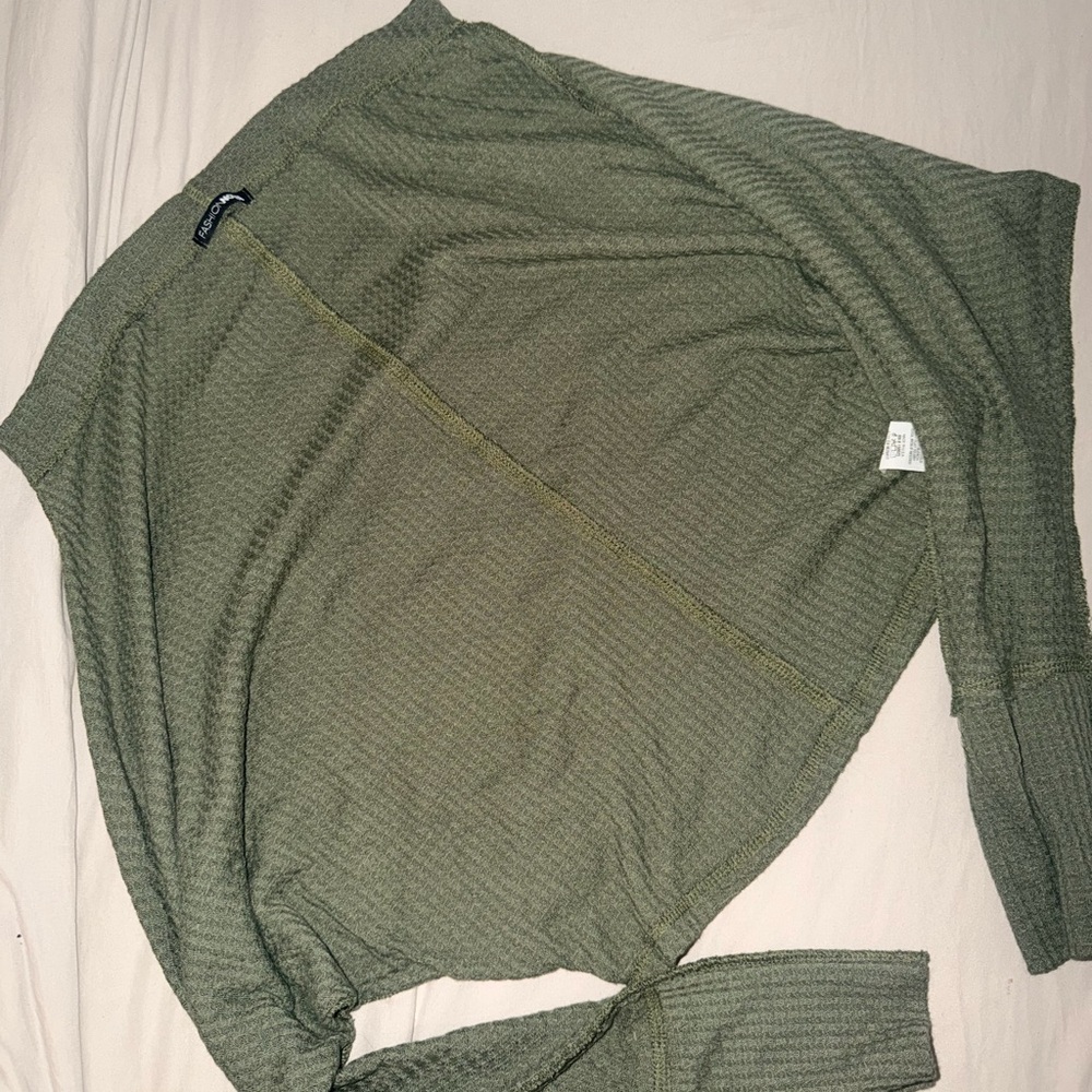 Fashion Nova Olive Green Blouse & Black Blouse